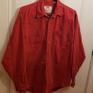 Vtg. Levi Red Denim Shirt Red Tab Sz Medium